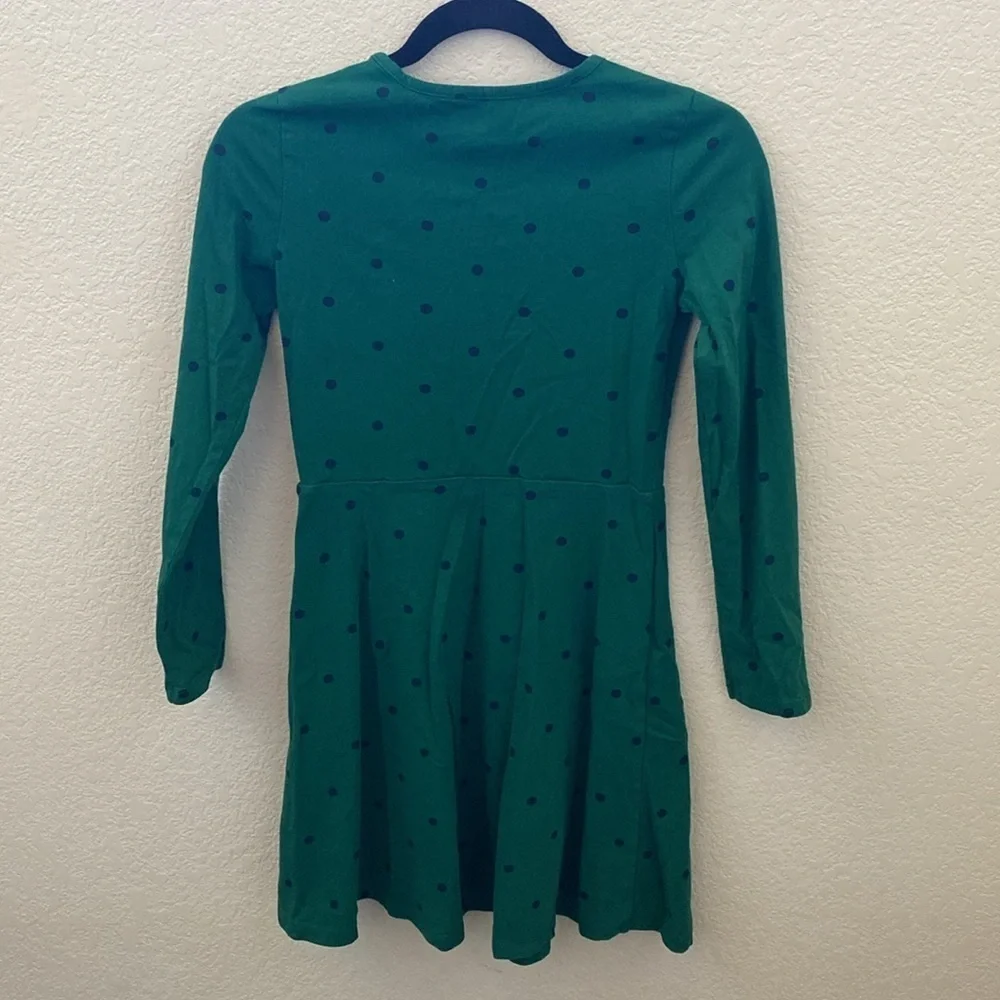 GAP Green Kids Dress with Navy Dots. Size XL.